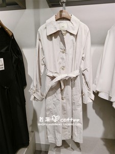 韩国专柜代购ROEM24春季新显瘦收腰单排扣女士风衣外套RMJTE23R12