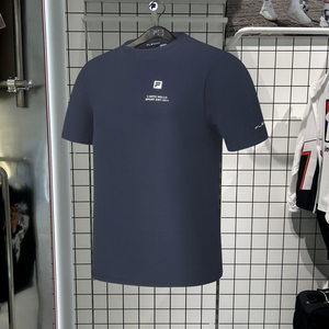 FILA斐乐 2024夏季新款男装运动休闲修身针织短袖衫T恤A11M421121