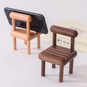创意手机支架木质可爱手机底座电子书板凳小椅子通用可调节手机架