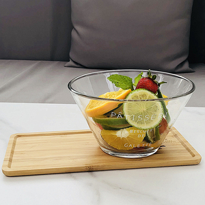 ins日式简约法文玻璃沙拉碗冰淇淋碗水果碗创意玻璃甜品碗大容量