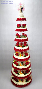 轩和仿真多层玫瑰花婚庆开业亚克力高端架子蛋糕模型样品展示道具