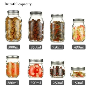 玻璃梅森罐罐头瓶子蜂蜜草莓酱果酱燕窝瓶耐高温加厚密封罐500ml