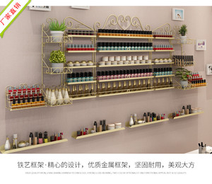 网红指甲油胶架子墙上美甲展示柜化妆品置物架壁挂香水陈列货架
