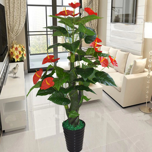 仿真红掌假树假花盆栽落地大型绿植摆设客厅室内装饰摆件绿色植物
