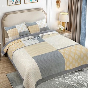 北欧简约纯棉床盖欧式绗缝被三件套夏凉空调被衍缝床单垫外贸出口
