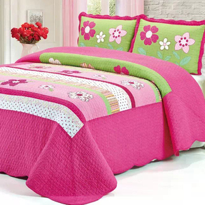 外贸纯棉欧式绗缝床盖三件套韩式夏凉空调被单件全棉衍缝夹棉床单