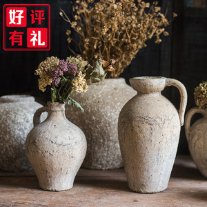 掬涵庞贝余晖系列复古手工艺术红陶土陶罐花瓶花器装饰器皿摆件