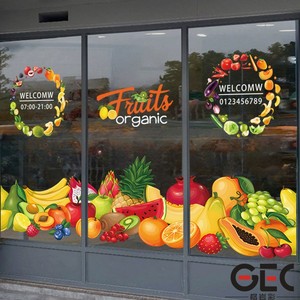 水果蔬菜超市静电广告布置贴纸蔬果生鲜店铺海报玻璃门橱窗装饰贴