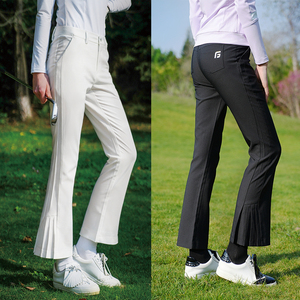 高尔夫女装裤子9分裤喇叭裤弹力显瘦白色天蓝色高尔夫服装女球裤