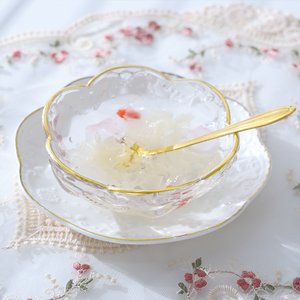 欧式金边甜品碗银耳燕窝碗玻璃花边碗家用糖水碗沙拉碗点心碗碟子