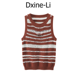 DXINE 2024年夏季新款多巴胺红色背心明星同款小吊带辣妹上衣女装