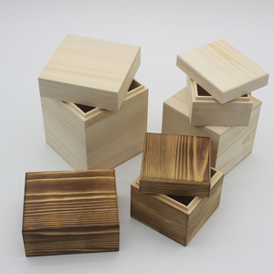 木盒实木复古收纳盒 定制天地盖大小号长正方形木盒子 礼品包装盒