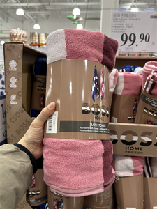 山姆超市代购 BOSS色织提花浴巾70*140cm 精梳棉材质吸水不易掉毛