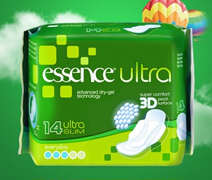 正品进口品牌Essence爱神诗卫生巾日用夜用护垫无荧光剂超薄棉柔