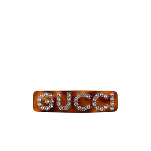 Gucci 古奇 玳瑁色水晶字母徽标logo钻饰发卡发夹卡子饰品女士