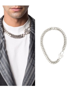 Givenchy 纪梵希GVC 银色挂锁装饰锁链项链Choker饰品男女