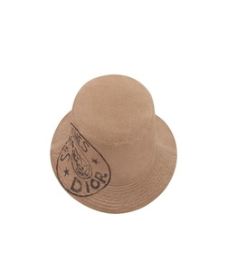 Christian Dior 迪奥 卡其米色徽标logo印花Union遮阳渔夫帽帽子
