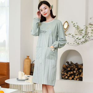 夏季薄款透气罩衣成人纯棉布全身带袖围裙韩版长袖2023新款高级感