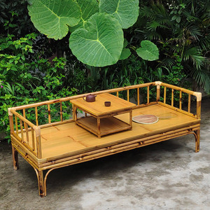 新中式罗汉床凉床竹制榻榻米小户型仿古禅意客厅竹子沙发单人竹床