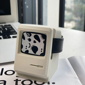 塔佩适用苹果手表iwatch通用韩国复古创意硅胶小电视桌面充电底座