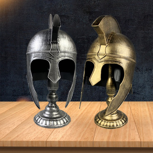 复古罗马勇士头盔铁艺装饰摆件个性中世纪盔甲模型摄影道具手工艺