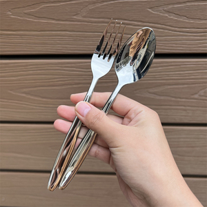 出口日本304不锈钢学生勺叉套装便携创意餐具勺子叉子调羹预餐
