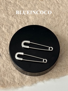 Blueincoco纯银925冷淡风别针耳环女蹦迪街拍耳扣耳钉ins潮情侣