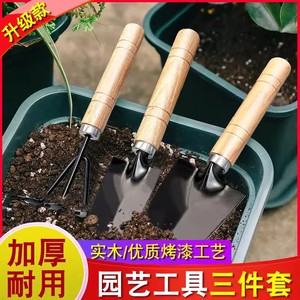 园艺大三件套铁锹铲子挖土松土耙子室内花卉盆栽多肉种花种菜工具