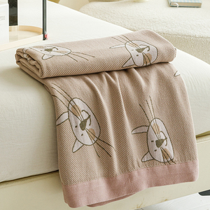 夏季竹纤维盖毯毛巾被成人竹棉双层纱布凉感毯空调被沙发用小毯子