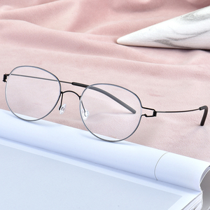 超轻全圆框眼镜架男女通用近视眼镜无框纯钛林德伯格款日式潮商务