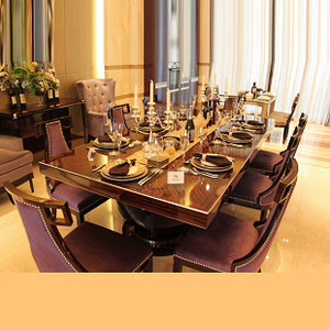 |菲诗家具|方形长餐桌 后现代方餐桌 餐厅餐桌椅	sx077