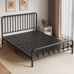 自然艺和铁艺床双人床1.8米简约1.5加固加厚单人铁床出租屋铁架床