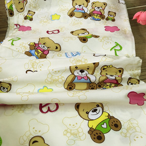 儿童卡通三只熊纯棉全棉斜纹2.35米宽幅棉布宝宝婴儿床上用品布料