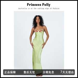 【官网正品】Princess Polly欧美辣妹吊带连衣裙刺绣花朵包臀裙女