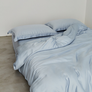 60支天丝四件套 纯蓝色丝滑冰凉夏季床上用品素色空调房床单被套