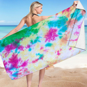 户外游泳毛巾毯扎染长方形浴巾方巾沙滩巾超细纤维毛巾披肩野餐垫