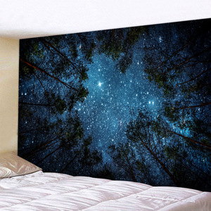 超大挂布墙壁装饰挂毯床头卧室背景布森林星空壁画ins北欧免打孔