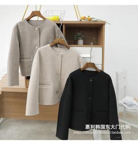 韩国东大门代购秋冬2020新款短款羊绒大衣韩版小个子毛呢外套女装
