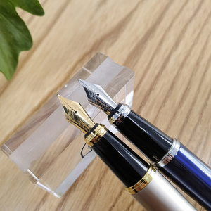文荣865金属钢笔黄铜材质笔身偏粗铱金笔尖旋转式吸墨器塑料笔相