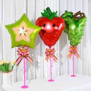 水果铝膜气球桌飘宝宝满月儿童生日派对草莓火龙果甜品台布置装扮