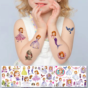 小公主苏菲亚纹身贴儿童可爱卡通贴纸女孩防水粘贴玩具水印贴画