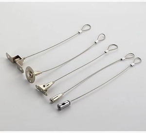 钢丝吊码+铝套钢丝吊牌固定绳亚克力板挂绳广告牌指示牌吊绳配件