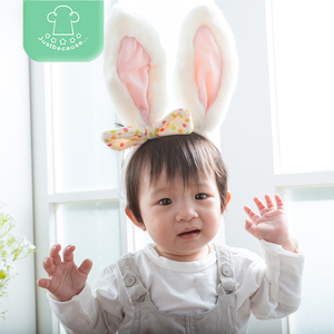 儿童可爱毛绒复活节兔子头饰玩具表演道具动物头箍发卡幼儿园
