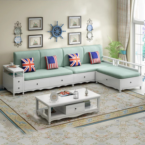 禧乐菲地中海风格实木沙发组合现代客厅整装家具美式小户型沙发