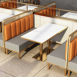 沙发桌椅小吃桌椅快餐店卡座甜品店汉堡组合奶茶桌椅简约餐饮店店