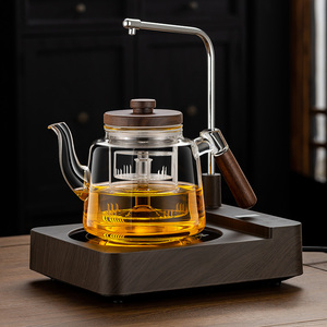 蒸汽电陶炉煮茶器喷淋式高硼硅无铅玻璃烧水泡茶家用自动上水茶具