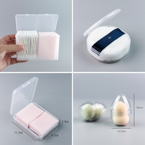 便携化妆棉盒子空盒气垫棉签分装盒透明美妆蛋散粉蜜粉扑收纳盒小