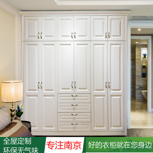 南京现代简约欧式模压整体衣柜橱定做卧室衣帽间欧式全屋定制家具