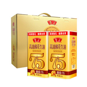 鲁花高油酸花生油 2.5L*2铁罐礼盒 食用油家用 年货礼盒 品质生活