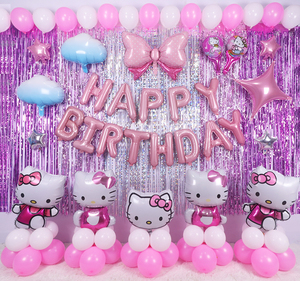 hello kitt气球凯蒂猫女宝儿童周岁kt猫生日派对主题布置装饰用品